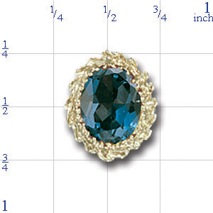 A1785 14K SWISS BLUE TOPAZ SLIDE 